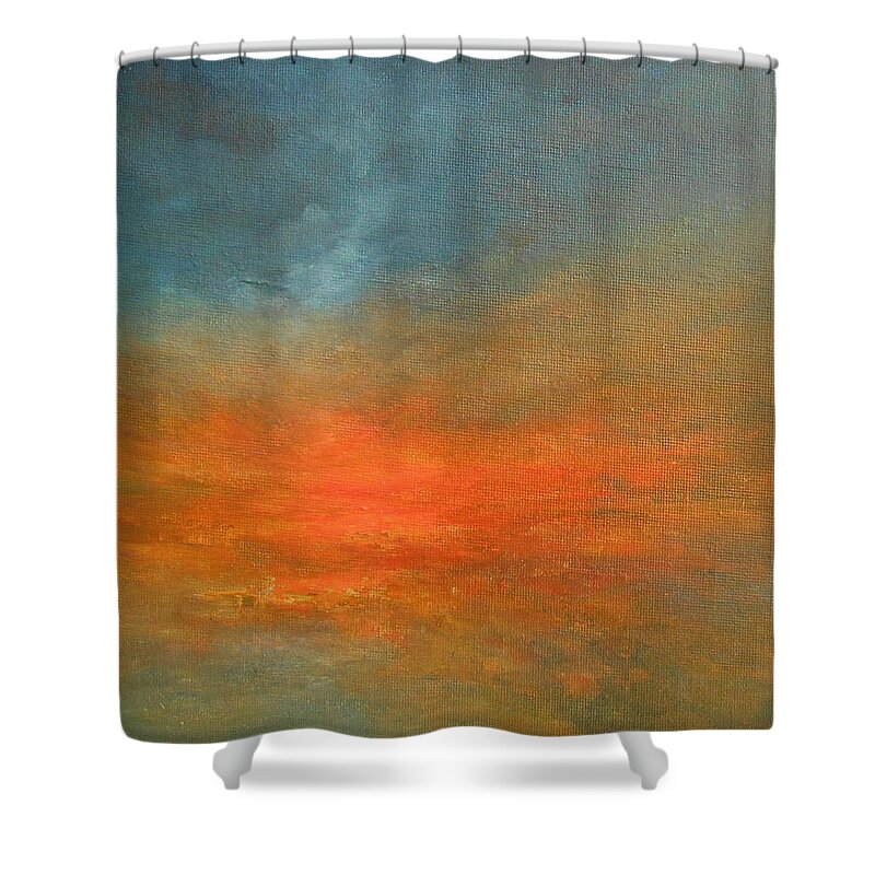 Abstract Shower Curtain featuring the painting Sundown by Jane See