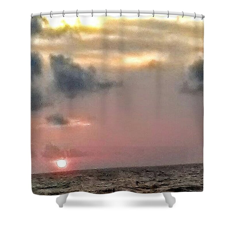 Clearwater Shower Curtain featuring the photograph Sundown by Suzanne Berthier