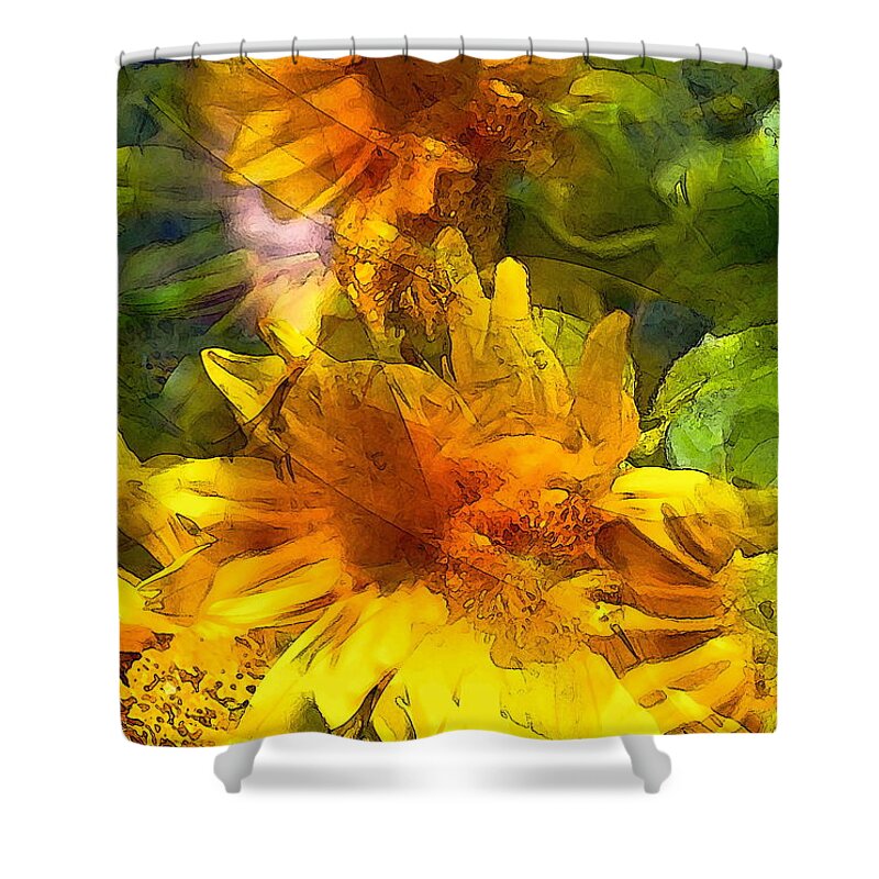 Floral Shower Curtain featuring the photograph Sunflower 6 by Pamela Cooper