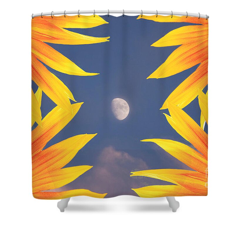 Sunflower Shower Curtain featuring the photograph Sunflower Moon by James BO Insogna