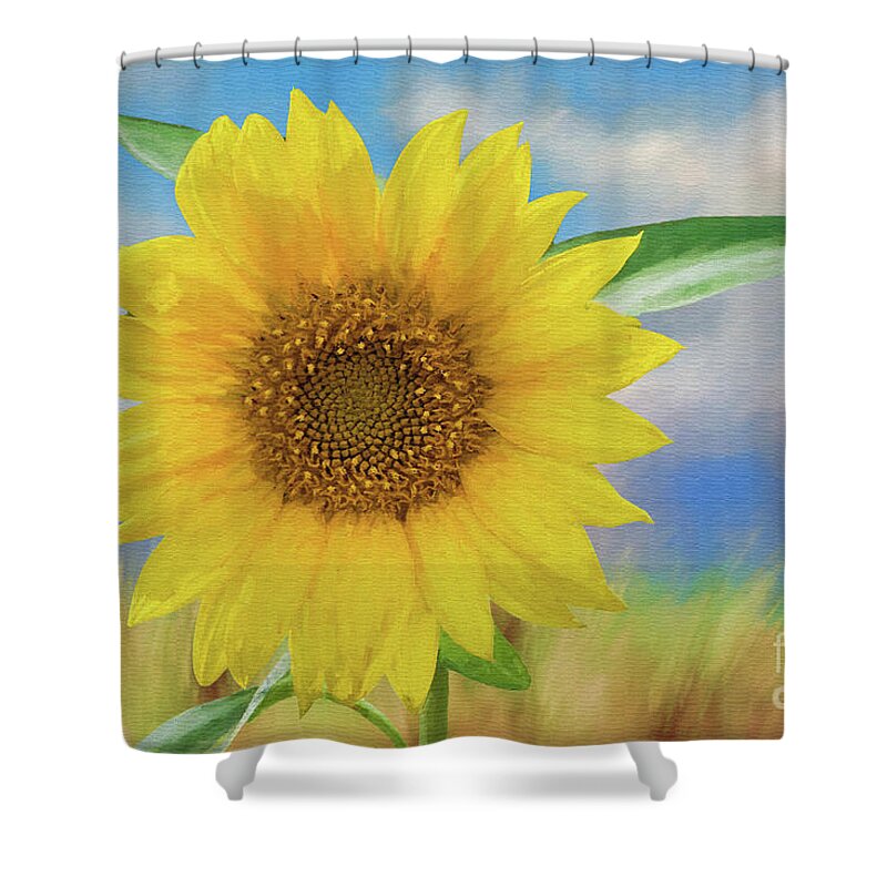 Sunflower Shower Curtain featuring the photograph Sunflower Surprise by Bonnie Barry