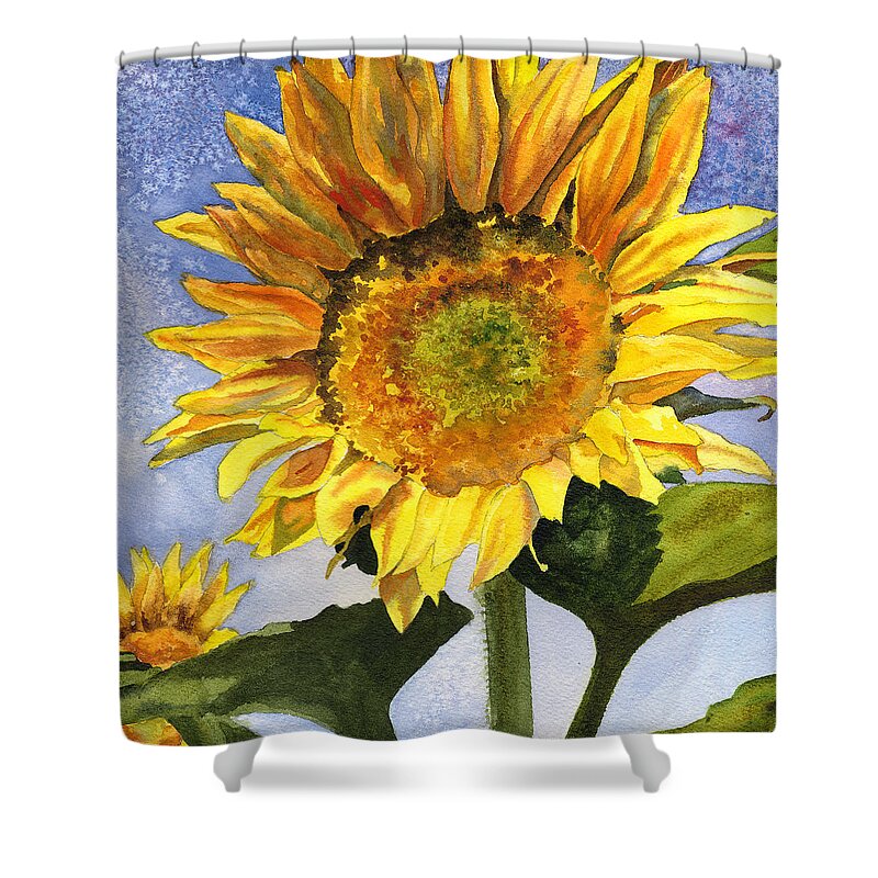 Sunflower Painting Shower Curtain featuring the painting Sunflowers II by Anne Gifford