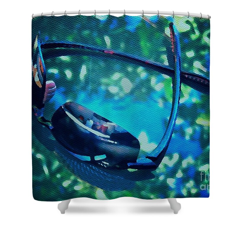 Blue Shower Curtain featuring the photograph Sunglasses by Diana Rajala