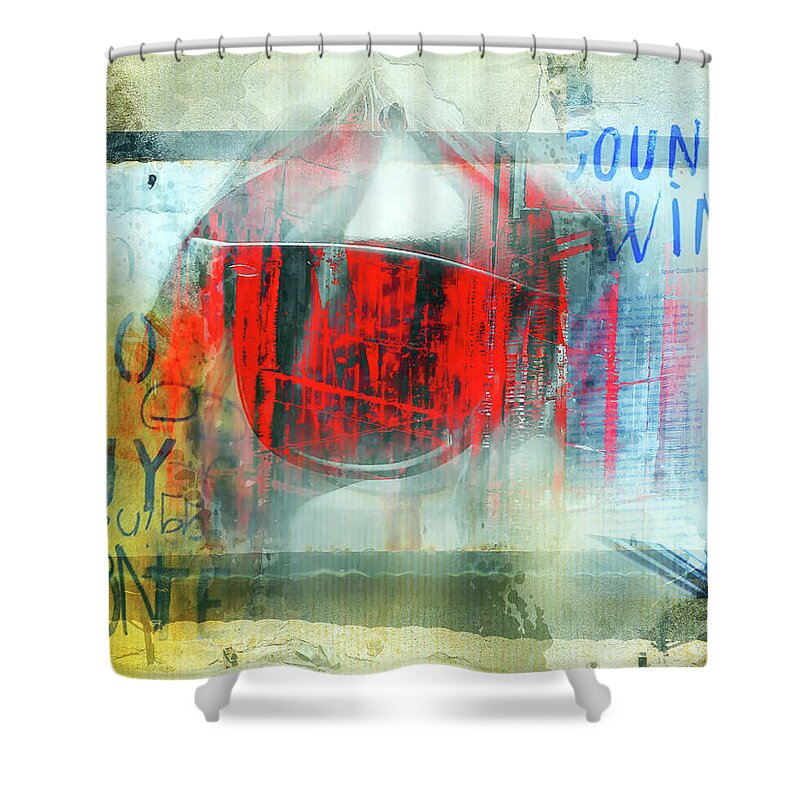 Sunglasses Shower Curtain featuring the photograph Sunglasses in red by Gabi Hampe