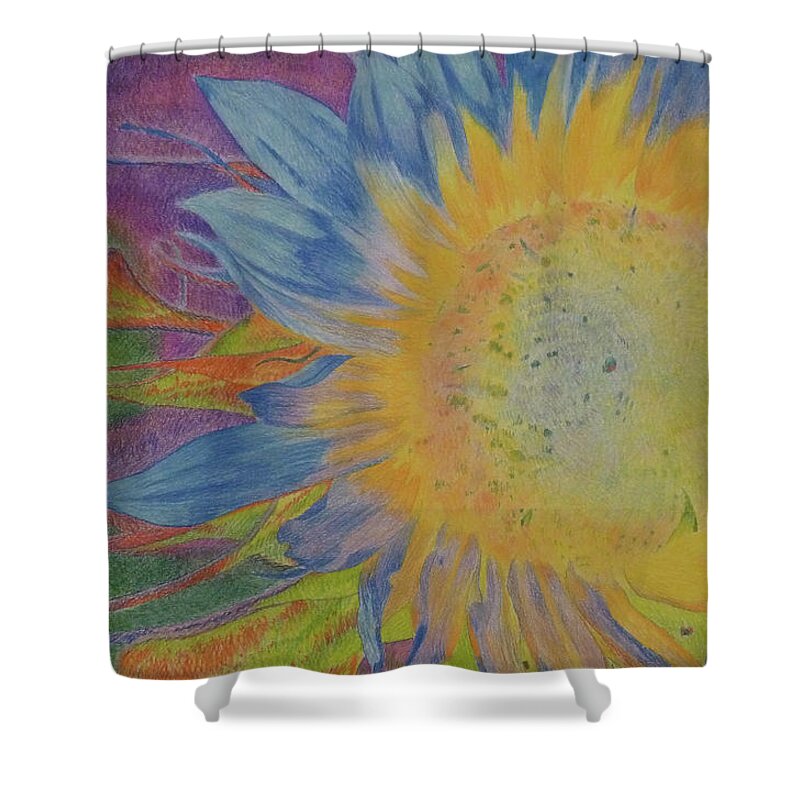 Sunflowers Shower Curtain featuring the pastel Sunglow by Cris Fulton