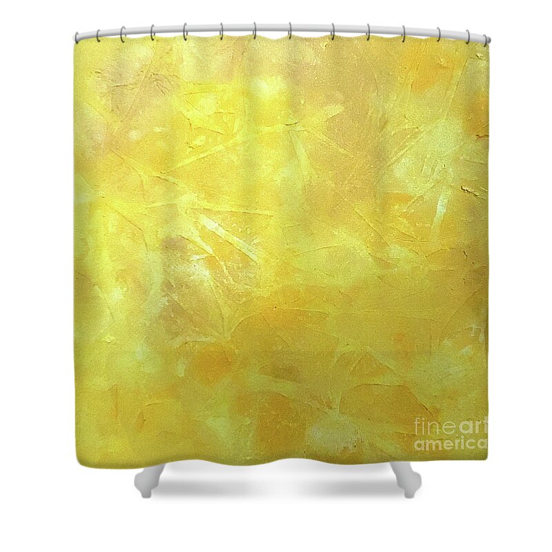 Yellow Shower Curtain featuring the painting Sunlight by Jilian Cramb - AMothersFineArt