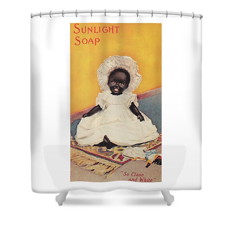 Black Americana Shower Curtain featuring the digital art Sunlight Soap So Clean And White by Kim Kent
