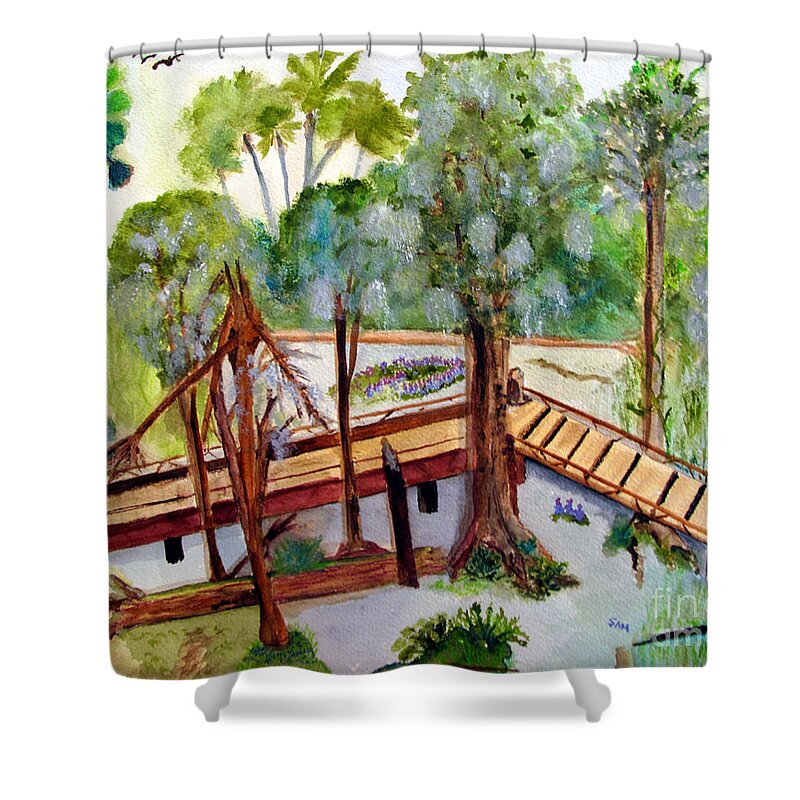 Florida Shower Curtain featuring the painting Sunny Day in Central Florida by Sandy McIntire