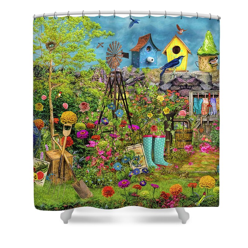 Garden Shower Curtain featuring the photograph Sunny Garden Delight by MGL Meiklejohn Graphics Licensing