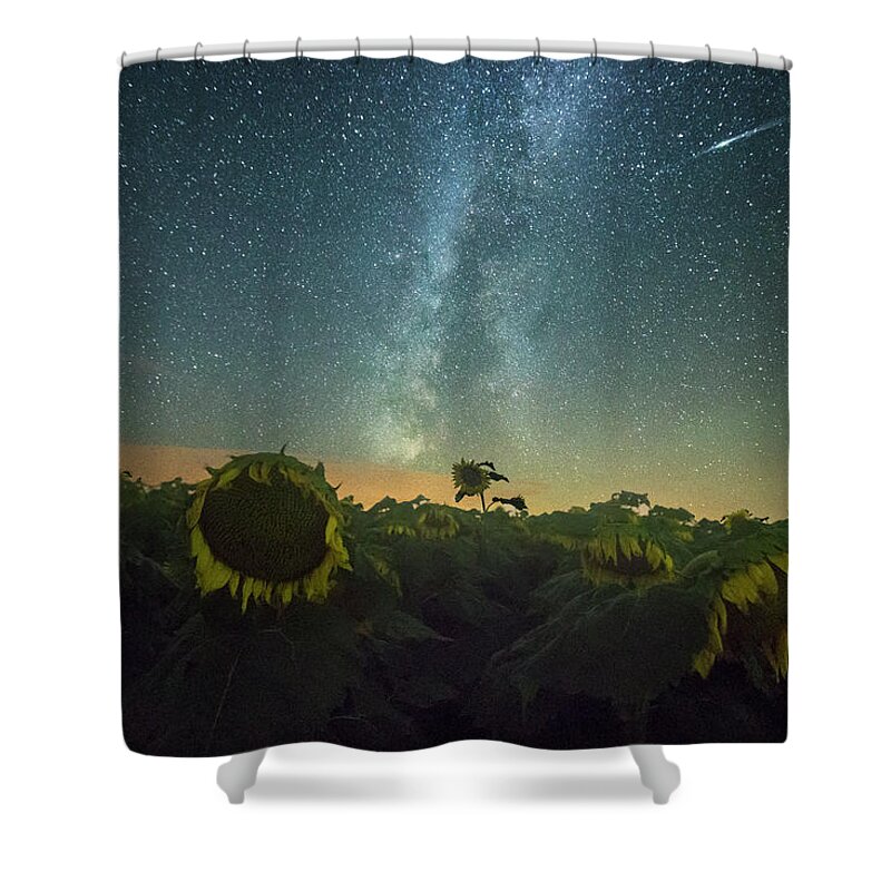 ‪#‎groenyview‬ Shower Curtain featuring the photograph Sunny Perseid by Aaron J Groen