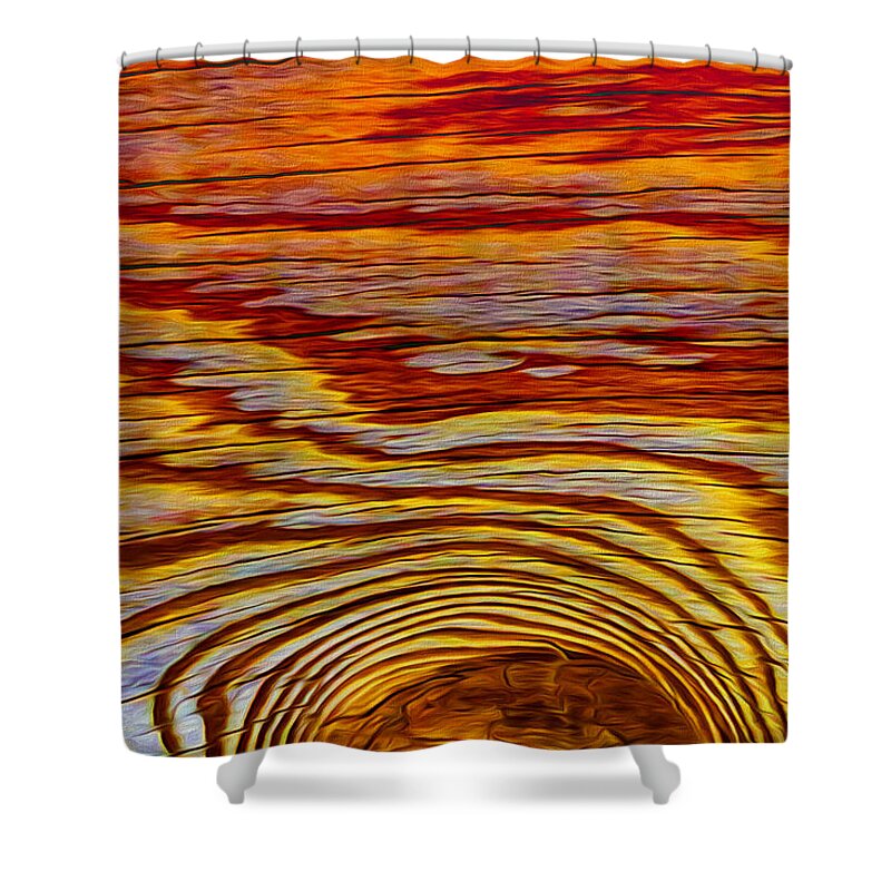 Abstract Experimentalism Shower Curtain featuring the digital art Sunny Side Up by Becky Titus