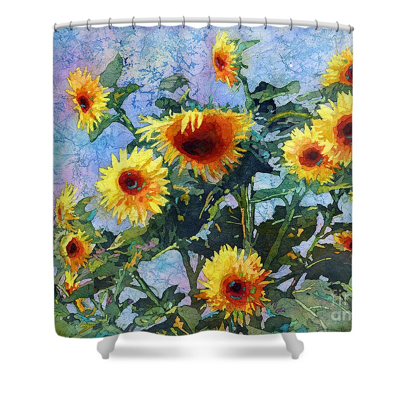 Sunflower Shower Curtain featuring the painting Sunny Sundance by Hailey E Herrera