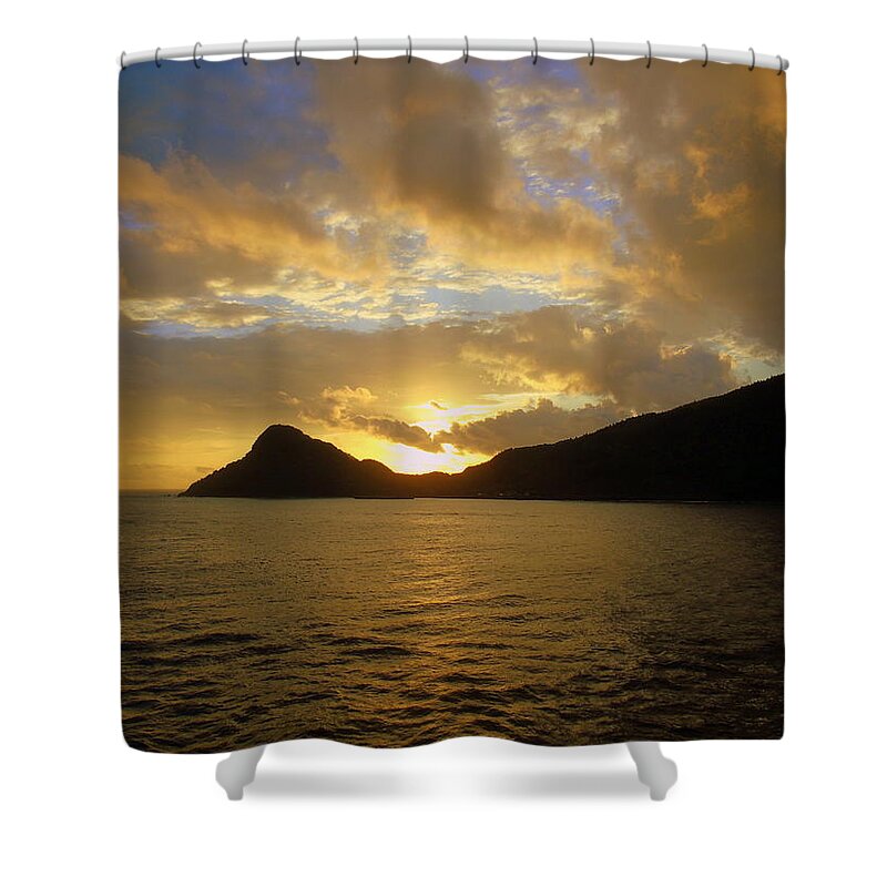 Sun Rise Shower Curtain featuring the photograph Sunrise Aburatsu Japan by Susan Lafleur