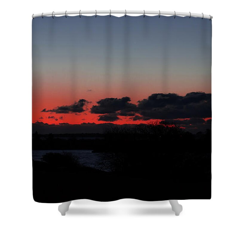 Lighthouse Shower Curtain featuring the photograph Sunrise at Avery Point by JCV Freelance Photography LLC