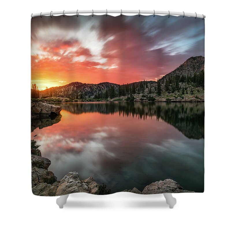 Utah Shower Curtain featuring the photograph Sunrise at Cecret Lake by James Udall
