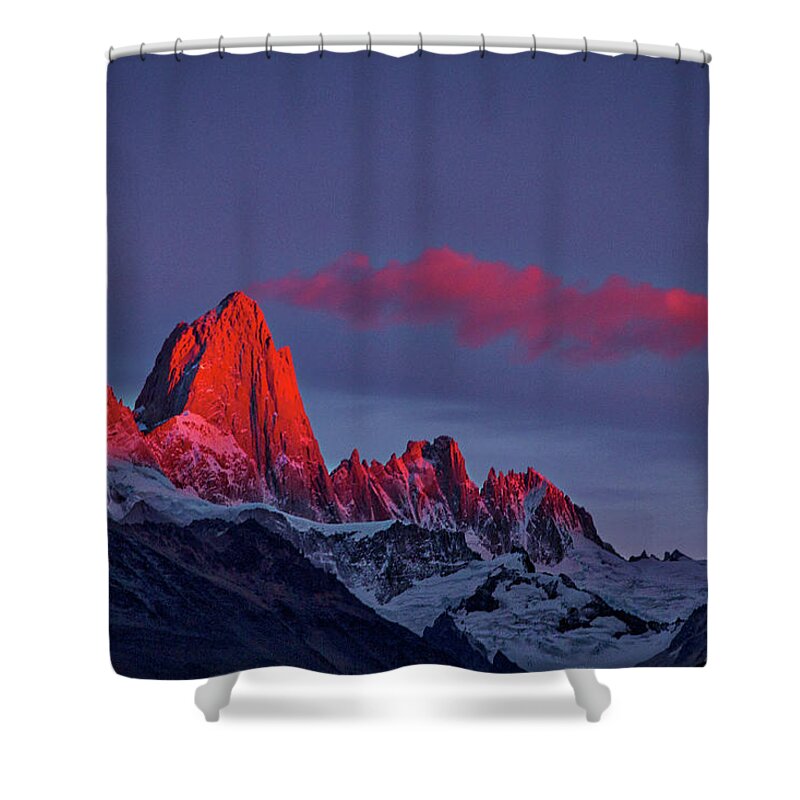 Patagonia Shower Curtain featuring the photograph Sunrise at Fitz Roy #3 - Patagonia by Stuart Litoff