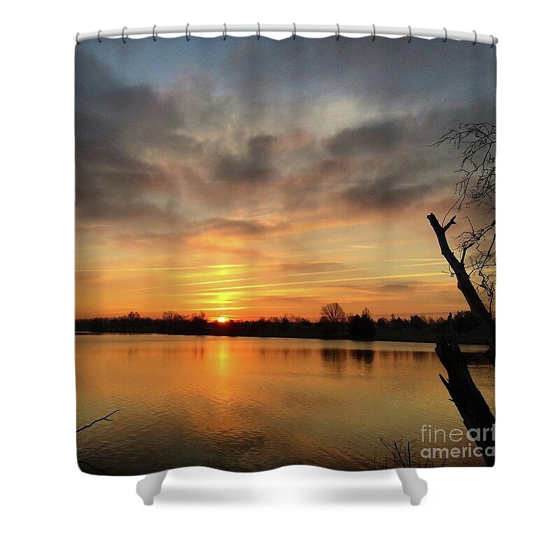 Sunrise Shower Curtain featuring the photograph Sunrise at Jacobson Lake by Sumoflam Photography