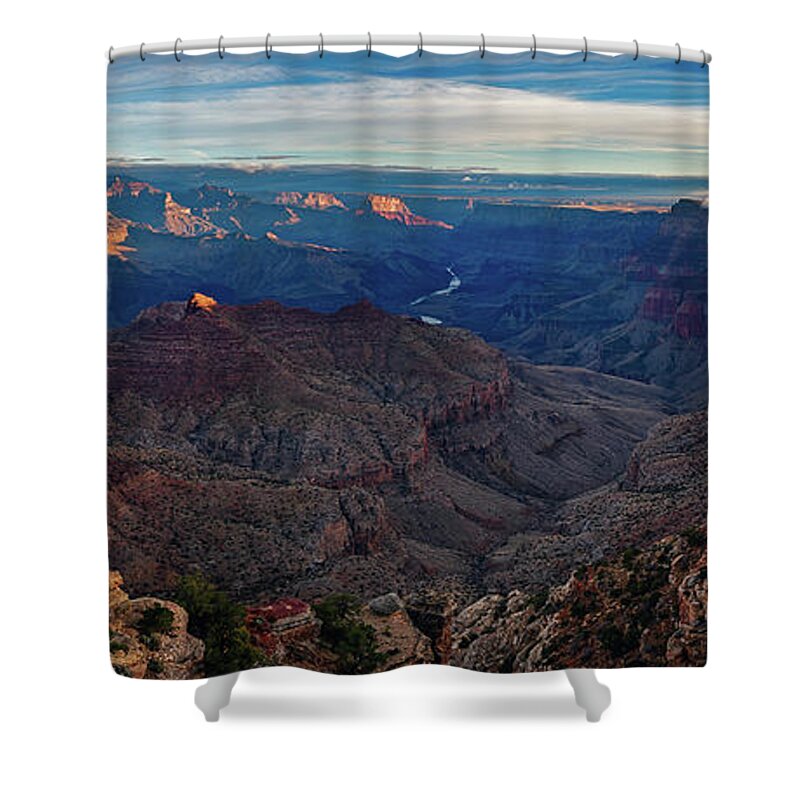Arizona Shower Curtain featuring the photograph Sunrise at Navajo Point by John Hight