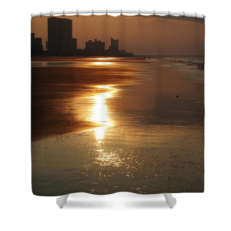 Beach Shower Curtain featuring the photograph Sunrise At The Beach by Eric Liller