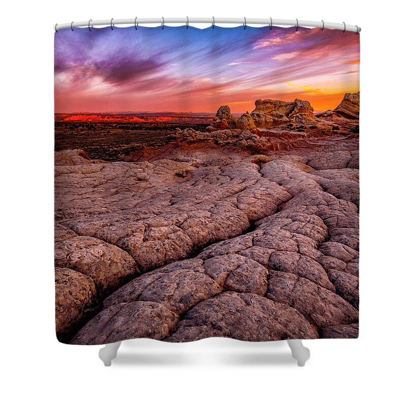 Sunrise Shower Curtain featuring the photograph Sunrise at White Pockets by Michael Ash
