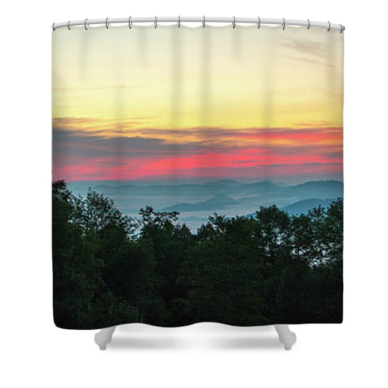 Sunrise Shower Curtain featuring the photograph Sunrise from Maggie Valley August 16 2015 by D K Wall
