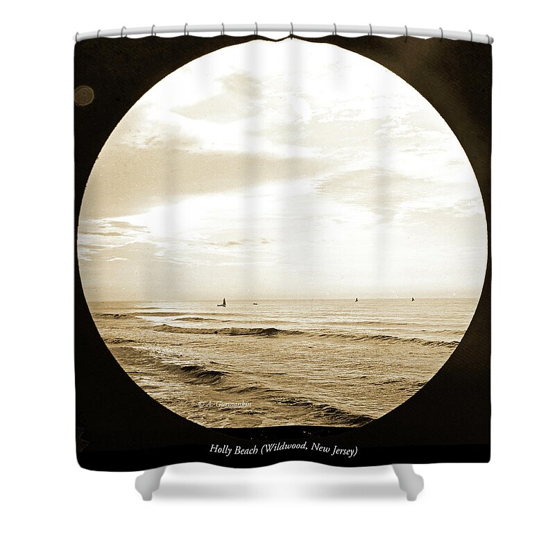 Surf Shower Curtain featuring the photograph Sunrise, Holly Beach Now Wildwood, New Jersey, 1907 by A Macarthur Gurmankin