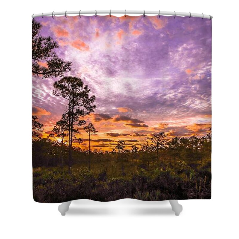 Jonathan Dickinson State Park Shower Curtain featuring the photograph Sunrise in JD by Christopher Perez