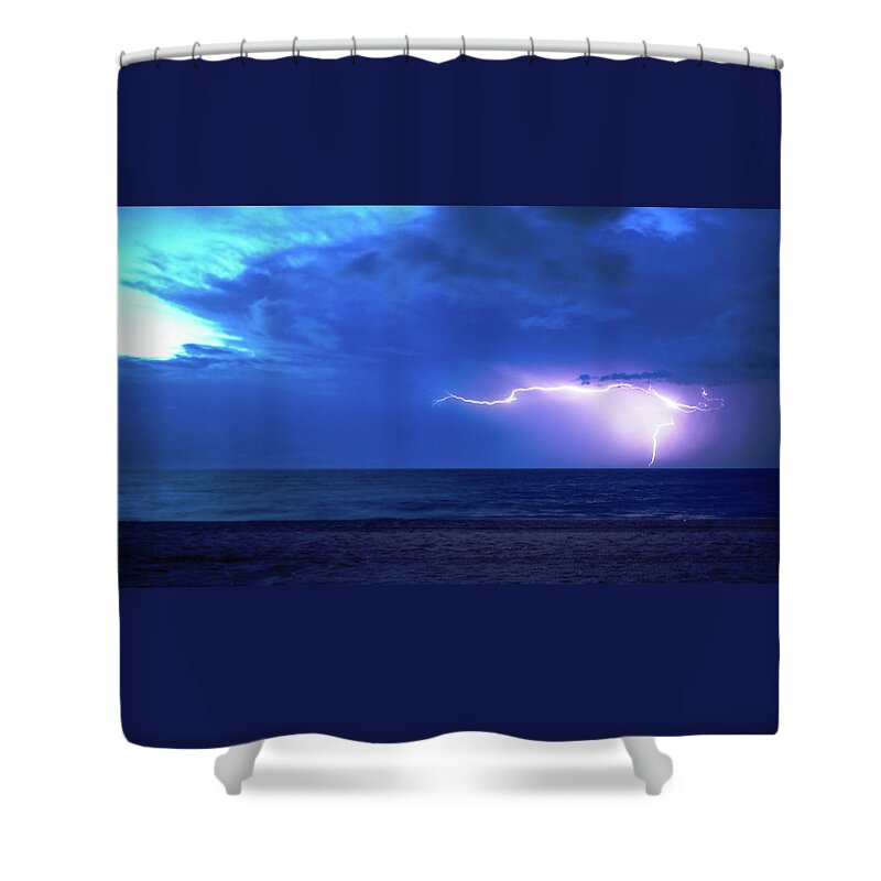 Florida Shower Curtain featuring the photograph Sunrise Lightning Delray Beach Florida by Lawrence S Richardson Jr