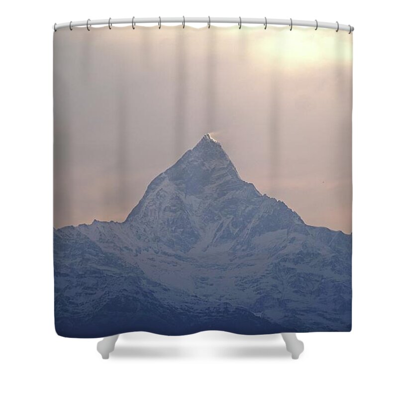 Pokhara Shower Curtain featuring the photograph Sunrise On Annapurna I by Lora Louise