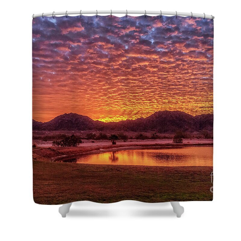 Sunset Shower Curtain featuring the photograph Sunrise Over Gila Mountain Range by Robert Bales