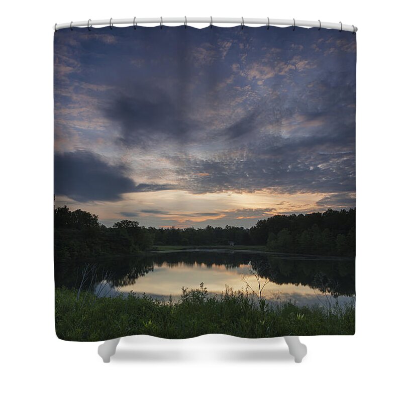 Sunrise Shower Curtain featuring the photograph Sunrise over Indigo Lake by David Watkins