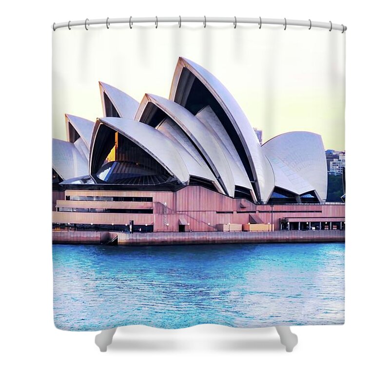 Sydney Shower Curtain featuring the photograph Sunrise Over Sydney Opera House by Kirsten Giving