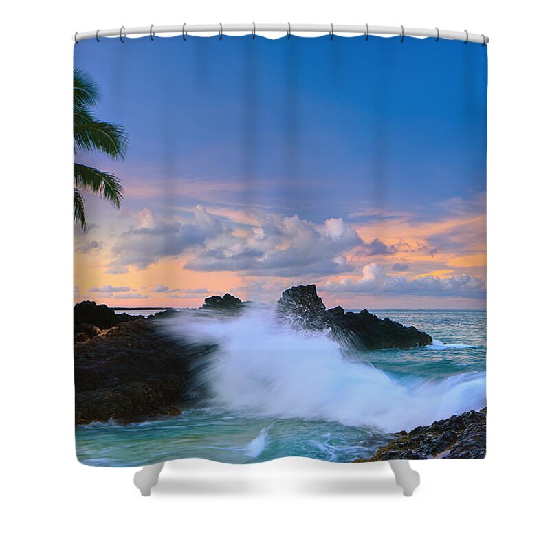 Beach Shower Curtain featuring the photograph Sunrise Secret Beach - Maui by Henk Meijer Photography