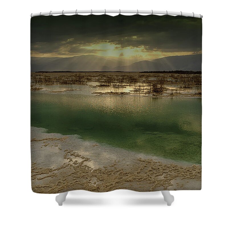 Lake Shower Curtain featuring the photograph Sunrise by Uri Baruch