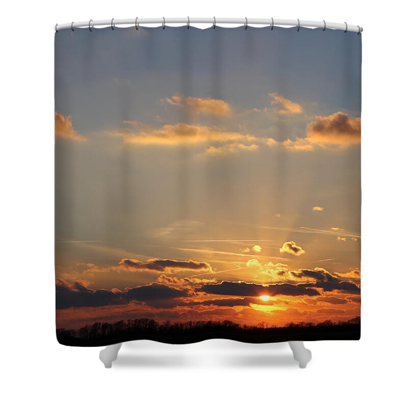 Photography Shower Curtain featuring the photograph Sunset 14 degrees II by Theresa Campbell