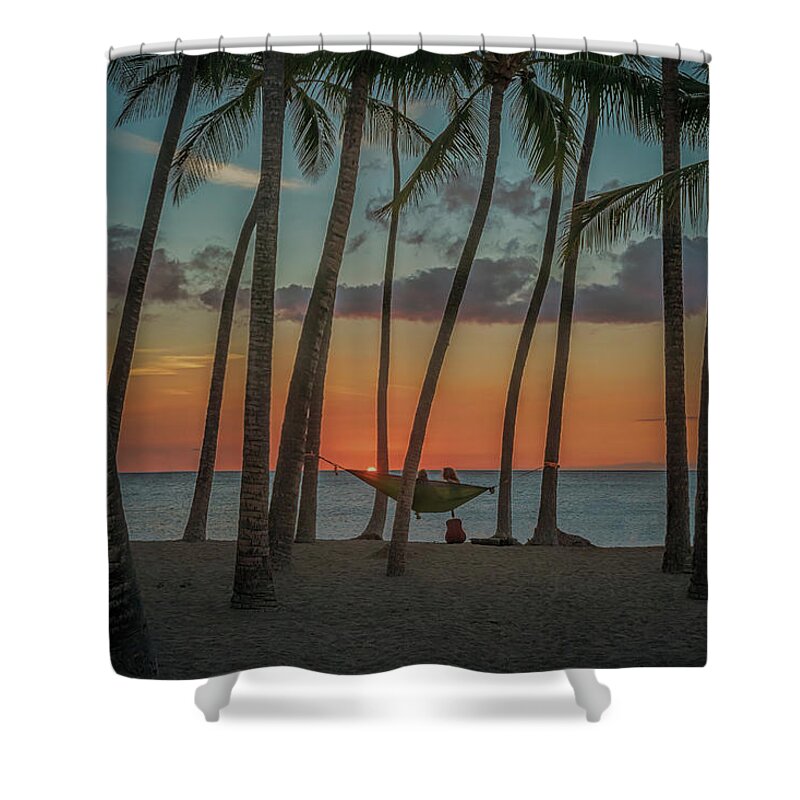 Sunset Shower Curtain featuring the photograph Sunset at A-Bay by Susan Rissi Tregoning