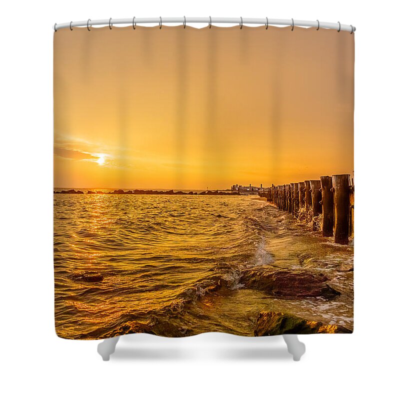 New Jersey Shower Curtain featuring the photograph Sunset at Fort Hancock by SAURAVphoto Online Store