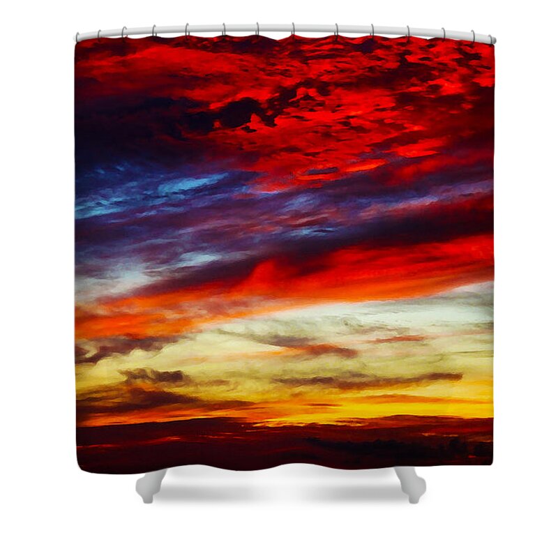 Louies Shower Curtain featuring the photograph Sunset at Louie's by Susan Vineyard