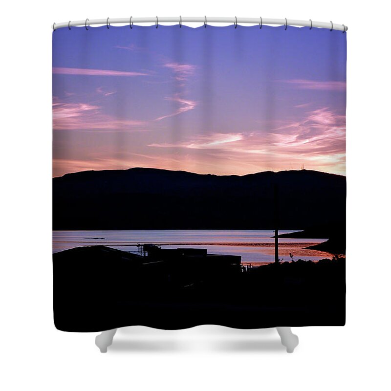 Sunset At Portavadie Shower Curtain featuring the photograph Sunset at Portavadie Scotland by Lynn Bolt