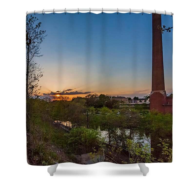 Boston Shower Curtain featuring the photograph Sunset at The Baker Chocolate Factory by Brian MacLean