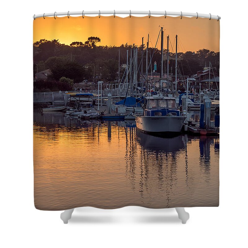 Monterey Shower Curtain featuring the photograph Sunset at the Marina by Derek Dean