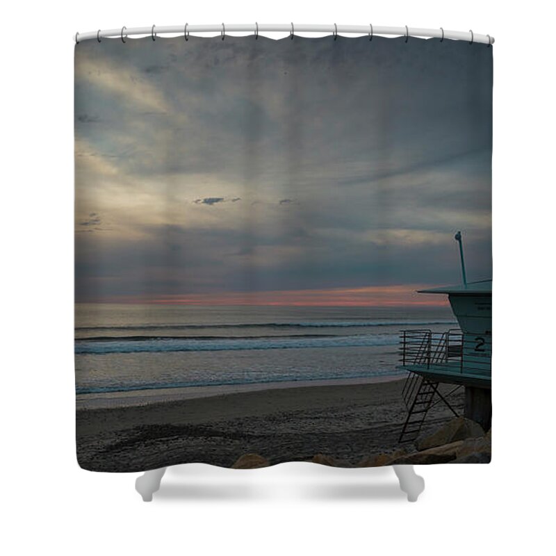 California Shower Curtain featuring the photograph Sunset beach in La Jolla by Agnes Caruso