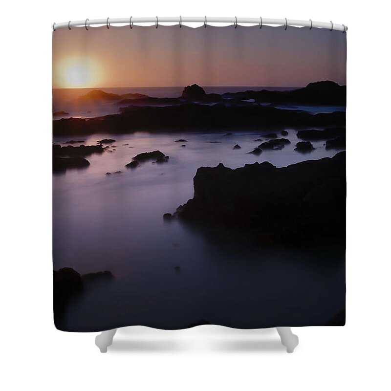 Pacific Shower Curtain featuring the photograph Sunset Bean Hollow State Beach California by Lawrence Knutsson