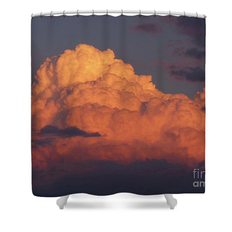 Shower Cloud Shower Curtain featuring the photograph Cumulus Cloud at Sunset by Phil Banks