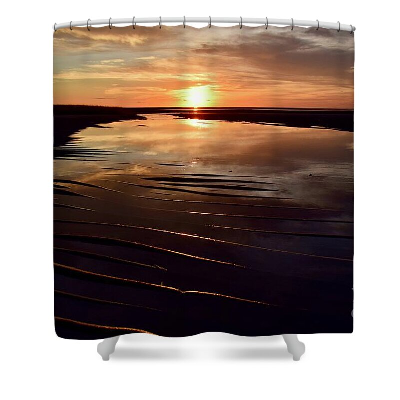 First Encounter Beach Shower Curtain featuring the photograph Sunset Encounters Collection #3 by Debra Banks