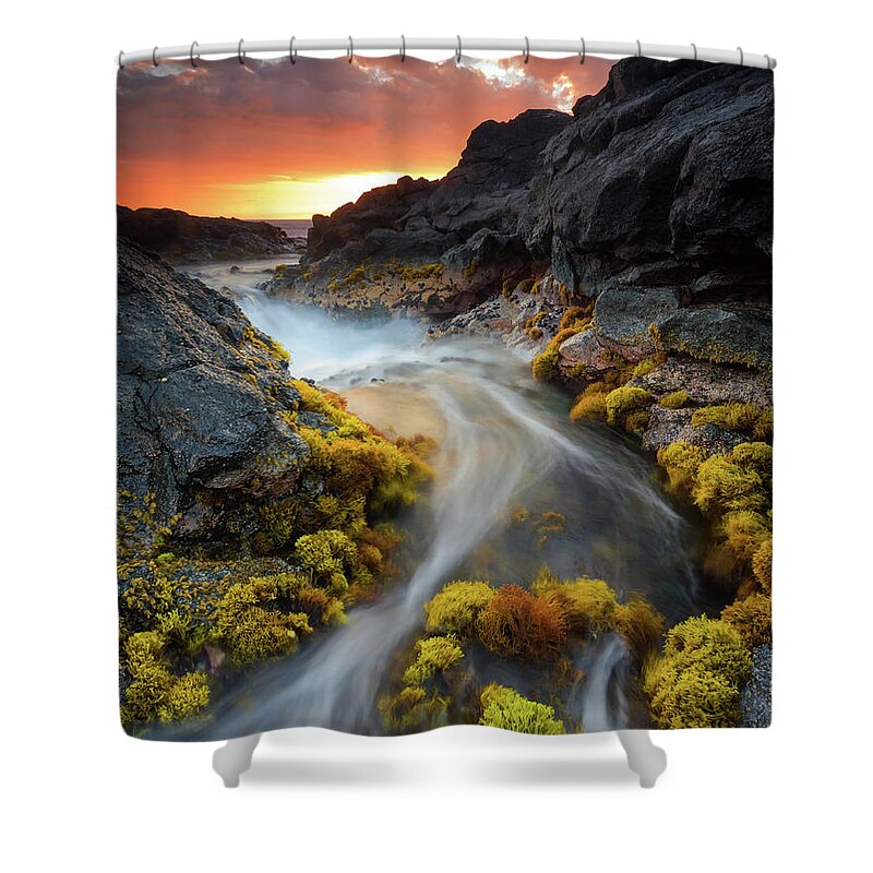 Sunset Shower Curtain featuring the photograph Sunset Flow by Christopher Johnson