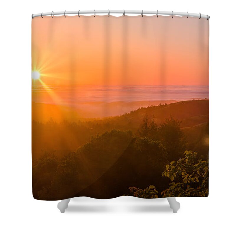 Pacific Shower Curtain featuring the photograph Sunset Fog over the Pacific #1 by Bryant Coffey