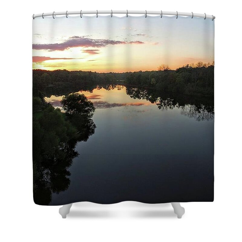  Shower Curtain featuring the photograph Sunset From 200 Feet by Brad Nellis