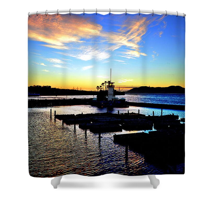 Glenn Mccarthy Shower Curtain featuring the photograph Sunset From Pier 39 - San Fransisco by Glenn McCarthy Art and Photography