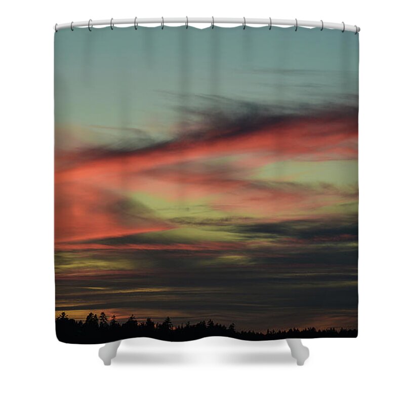 Art Shower Curtain featuring the photograph Sunset Home 2 by Ronda Broatch